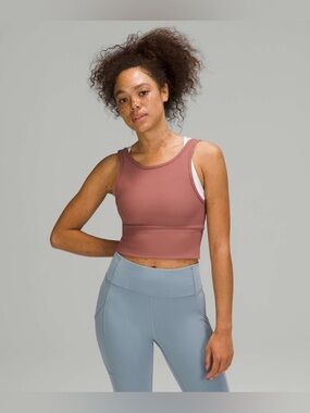 lululemon athletica Power Pivot Ribbed Cropped Tank Top - Spiced Chai
